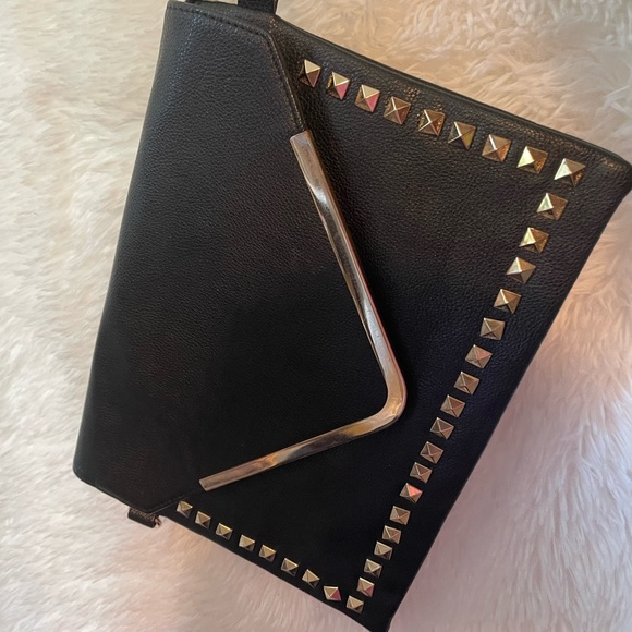 Black w/Gold Studs Clutch Bag - Picture 8 of 8